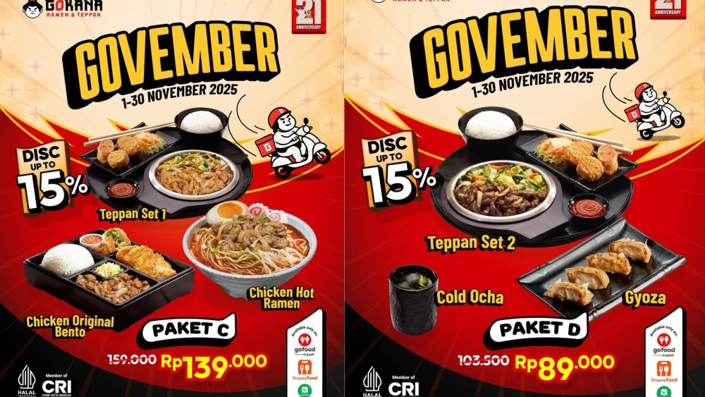Ada lima pilihan paket menarik di promo "GOVEMBER" [Instagram/@gokanaresto]